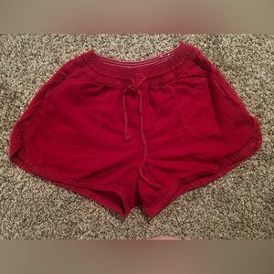 Red soft shorts